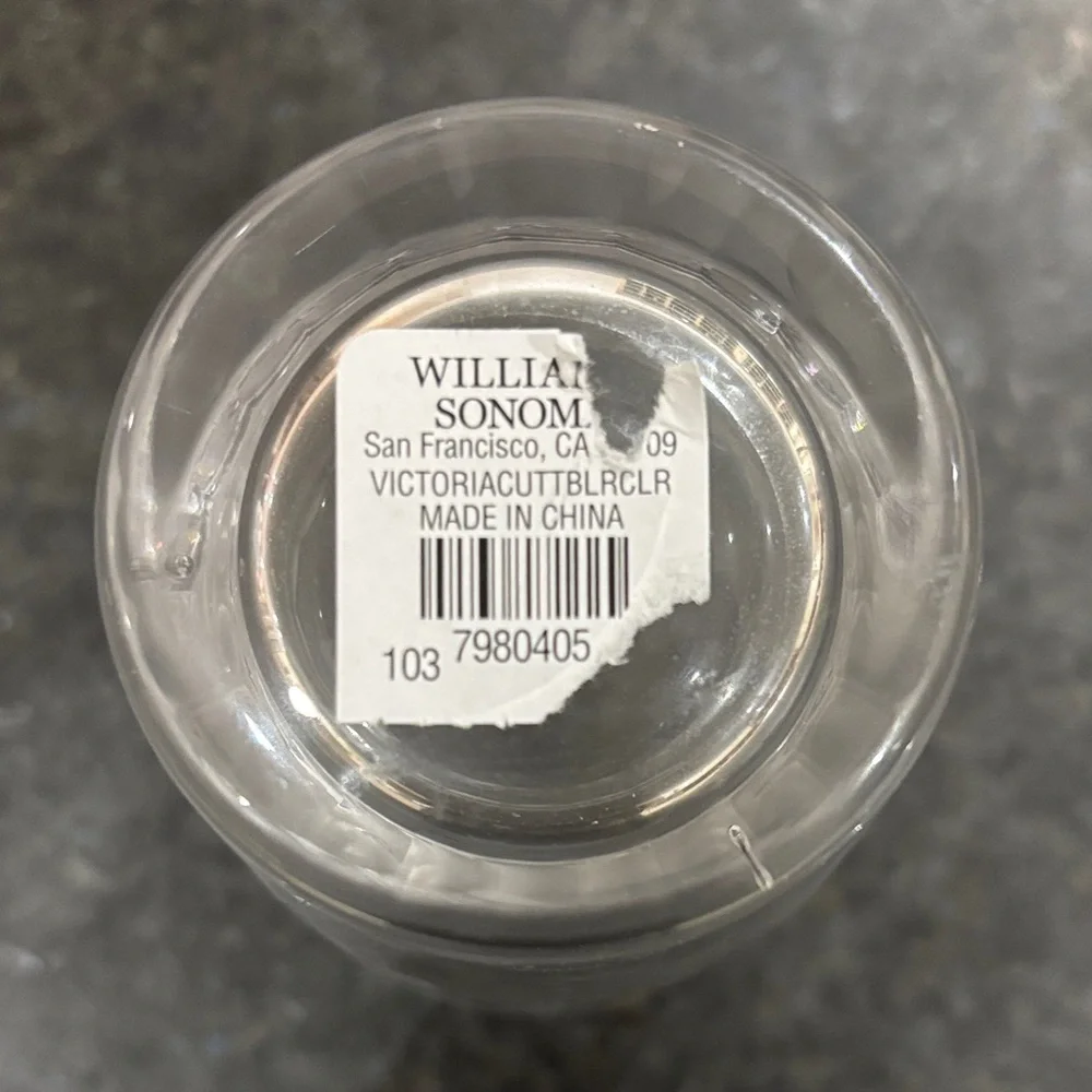 Williams Sonoma Victoria Cut Clear Glass Drinking Tumbler